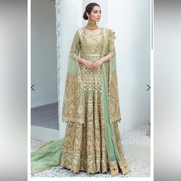 Pakistani Green Maxi Gown - Picture 3 of 3